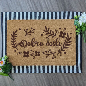 Otirač - Dobro došli sa cvecem i liscem (latinica)